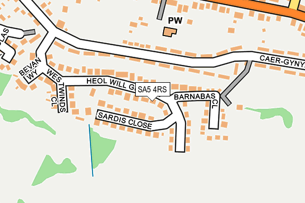 SA5 4RS map - OS OpenMap – Local (Ordnance Survey)