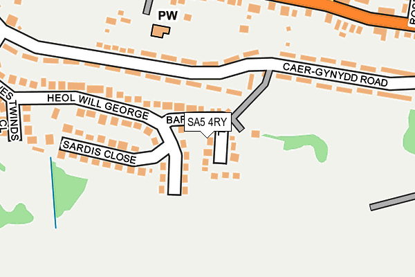 SA5 4RY map - OS OpenMap – Local (Ordnance Survey)