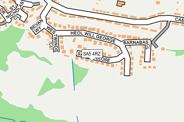 SA5 4RZ map - OS OpenMap – Local (Ordnance Survey)