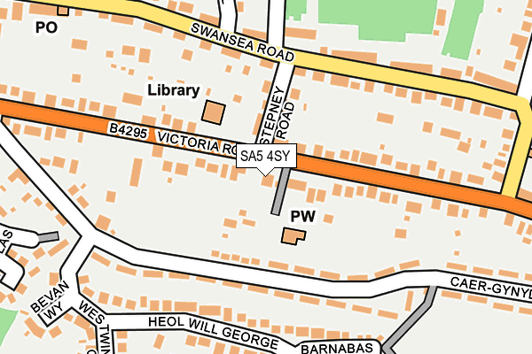 SA5 4SY map - OS OpenMap – Local (Ordnance Survey)