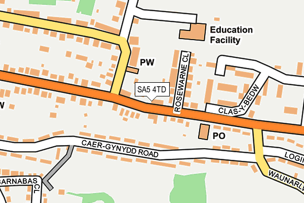 SA5 4TD map - OS OpenMap – Local (Ordnance Survey)