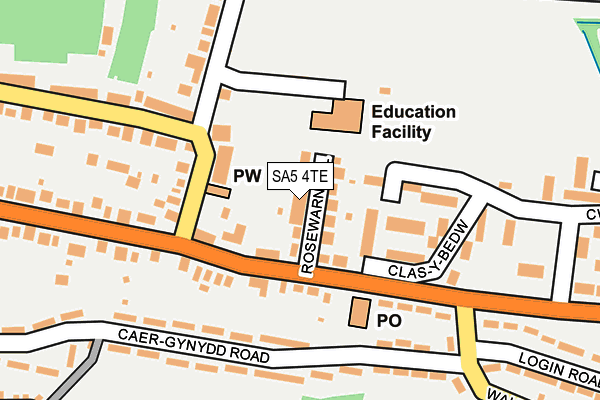 SA5 4TE map - OS OpenMap – Local (Ordnance Survey)