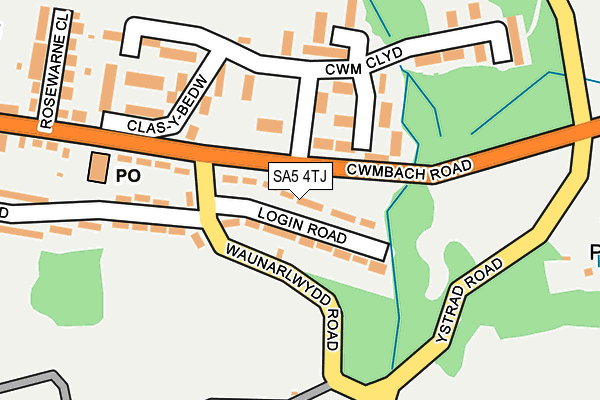 SA5 4TJ map - OS OpenMap – Local (Ordnance Survey)