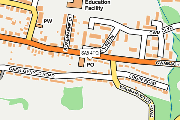 SA5 4TQ map - OS OpenMap – Local (Ordnance Survey)