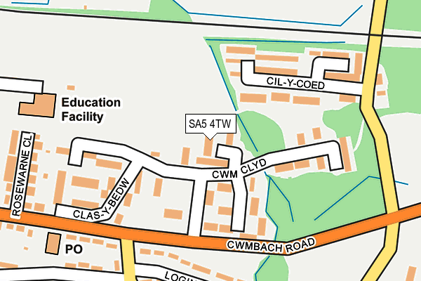 SA5 4TW map - OS OpenMap – Local (Ordnance Survey)