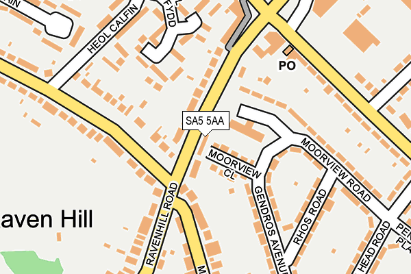 SA5 5AA map - OS OpenMap – Local (Ordnance Survey)