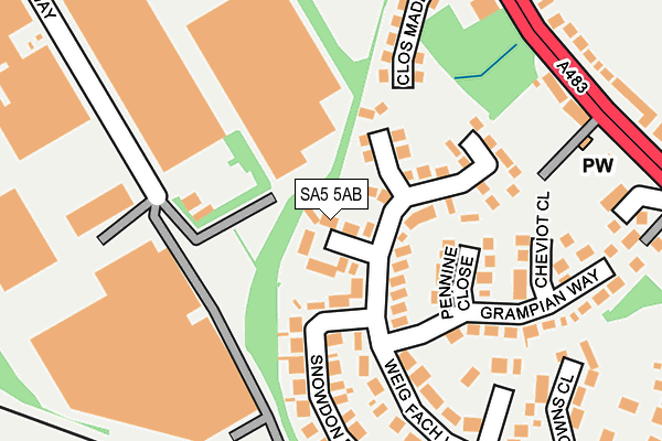 SA5 5AB map - OS OpenMap – Local (Ordnance Survey)