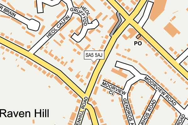 SA5 5AJ map - OS OpenMap – Local (Ordnance Survey)