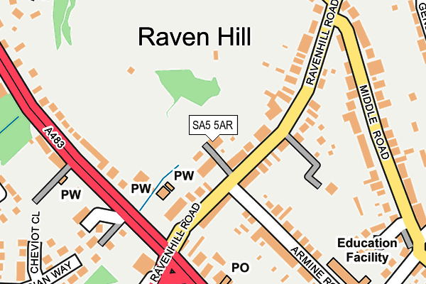 SA5 5AR map - OS OpenMap – Local (Ordnance Survey)