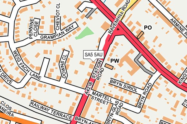 SA5 5AU map - OS OpenMap – Local (Ordnance Survey)