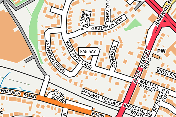 SA5 5AY map - OS OpenMap – Local (Ordnance Survey)