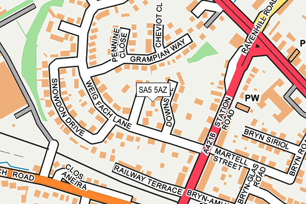 SA5 5AZ map - OS OpenMap – Local (Ordnance Survey)
