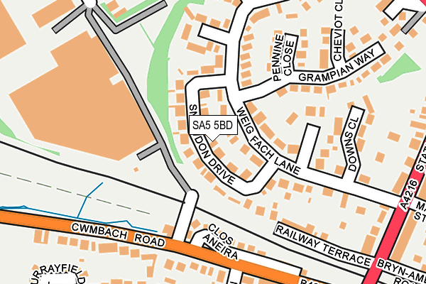 SA5 5BD map - OS OpenMap – Local (Ordnance Survey)