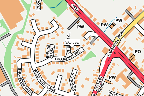 SA5 5BE map - OS OpenMap – Local (Ordnance Survey)