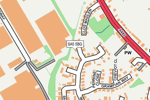 SA5 5BG map - OS OpenMap – Local (Ordnance Survey)