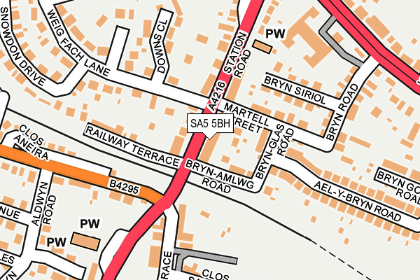 SA5 5BH map - OS OpenMap – Local (Ordnance Survey)