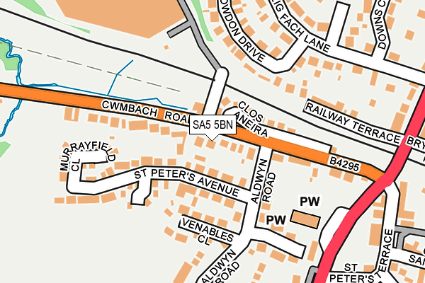 SA5 5BN map - OS OpenMap – Local (Ordnance Survey)