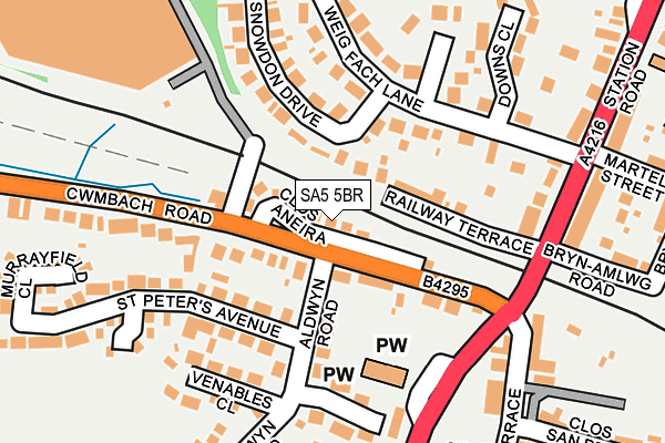 SA5 5BR map - OS OpenMap – Local (Ordnance Survey)
