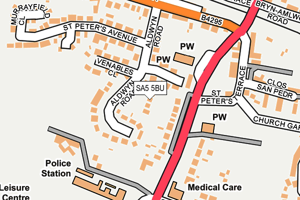 SA5 5BU map - OS OpenMap – Local (Ordnance Survey)