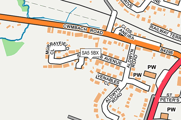 SA5 5BX map - OS OpenMap – Local (Ordnance Survey)