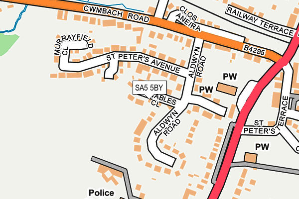 SA5 5BY map - OS OpenMap – Local (Ordnance Survey)