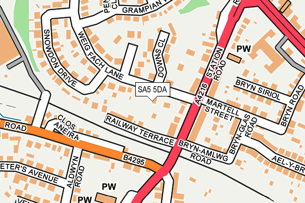 SA5 5DA map - OS OpenMap – Local (Ordnance Survey)