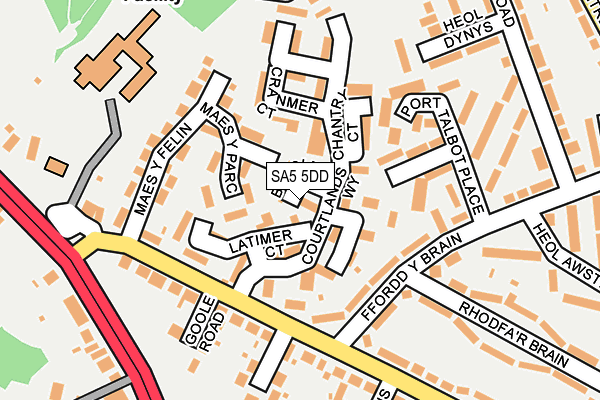 SA5 5DD map - OS OpenMap – Local (Ordnance Survey)