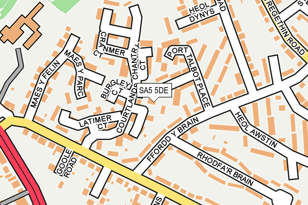 SA5 5DE map - OS OpenMap – Local (Ordnance Survey)