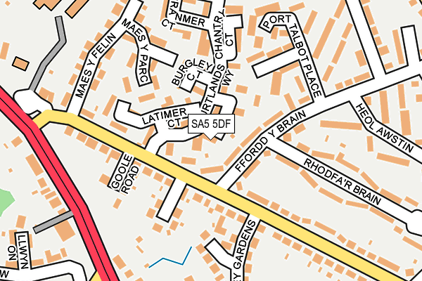 SA5 5DF map - OS OpenMap – Local (Ordnance Survey)