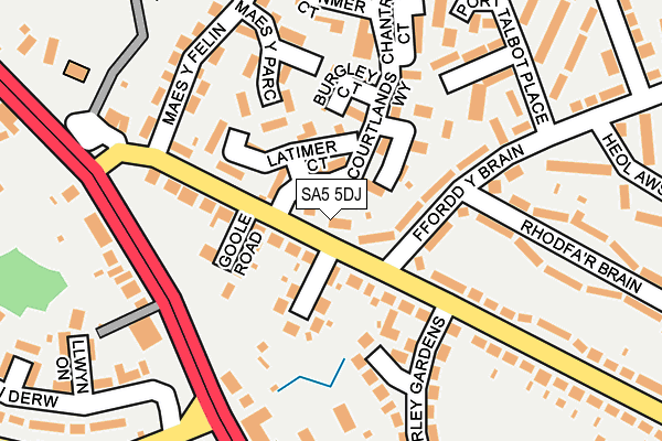 SA5 5DJ map - OS OpenMap – Local (Ordnance Survey)