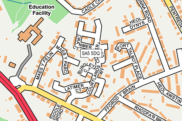 SA5 5DQ map - OS OpenMap – Local (Ordnance Survey)