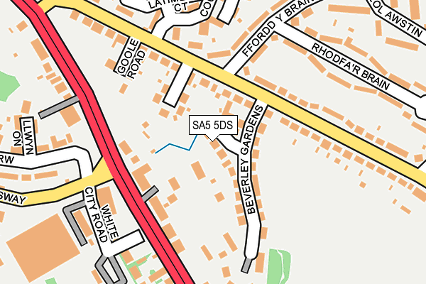 SA5 5DS map - OS OpenMap – Local (Ordnance Survey)