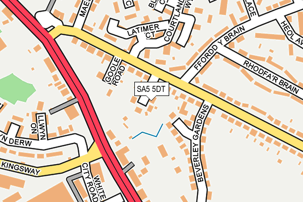 SA5 5DT map - OS OpenMap – Local (Ordnance Survey)