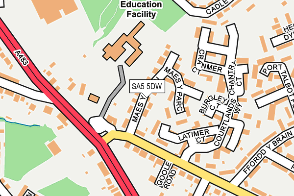 SA5 5DW map - OS OpenMap – Local (Ordnance Survey)