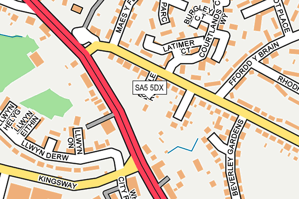 SA5 5DX map - OS OpenMap – Local (Ordnance Survey)