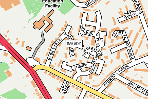 SA5 5DZ map - OS OpenMap – Local (Ordnance Survey)