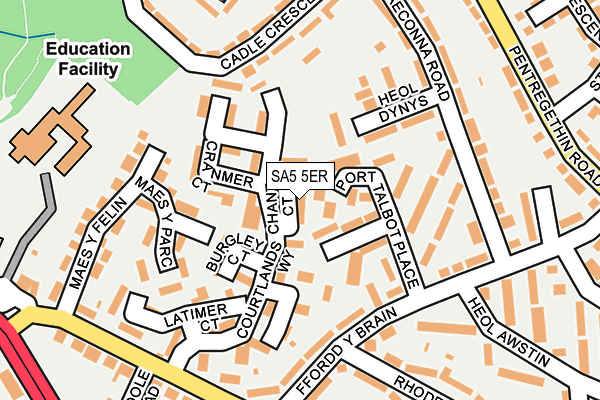 SA5 5ER map - OS OpenMap – Local (Ordnance Survey)