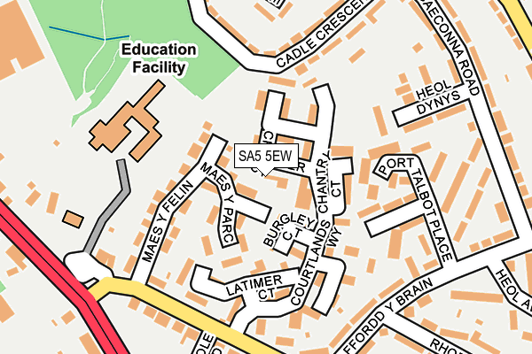 SA5 5EW map - OS OpenMap – Local (Ordnance Survey)