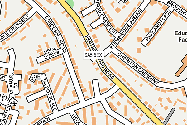 SA5 5EX map - OS OpenMap – Local (Ordnance Survey)