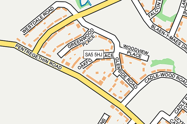 SA5 5HJ map - OS OpenMap – Local (Ordnance Survey)