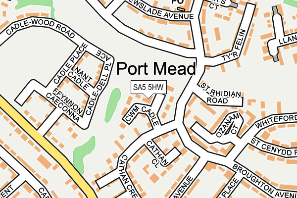 SA5 5HW map - OS OpenMap – Local (Ordnance Survey)