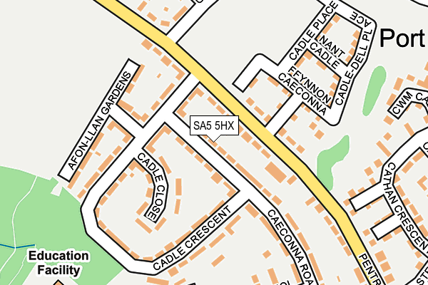 SA5 5HX map - OS OpenMap – Local (Ordnance Survey)