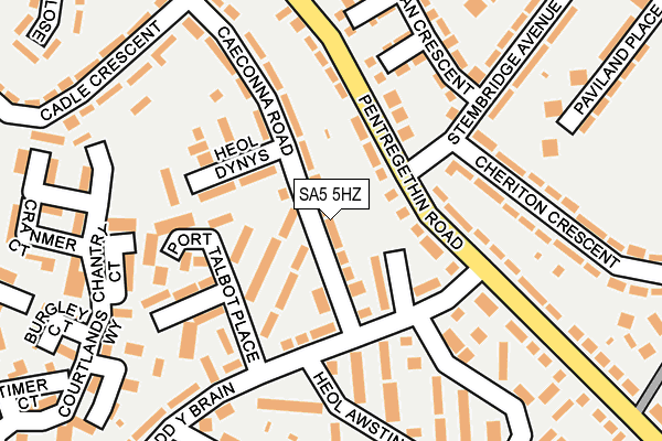 SA5 5HZ map - OS OpenMap – Local (Ordnance Survey)