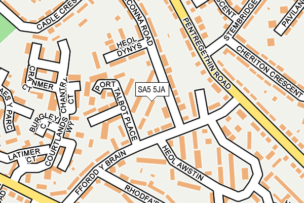 SA5 5JA map - OS OpenMap – Local (Ordnance Survey)