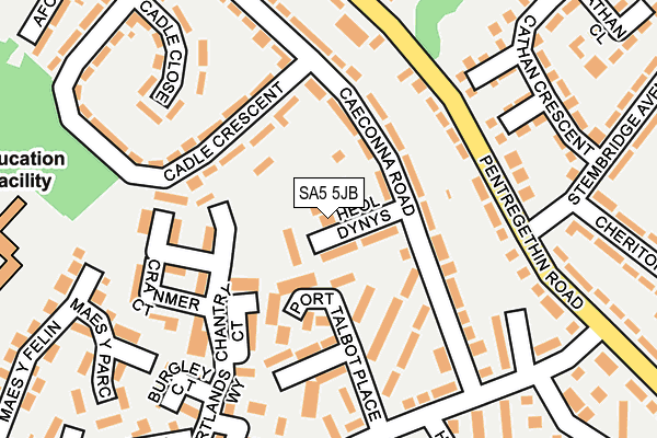 SA5 5JB map - OS OpenMap – Local (Ordnance Survey)