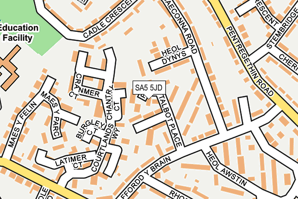 SA5 5JD map - OS OpenMap – Local (Ordnance Survey)