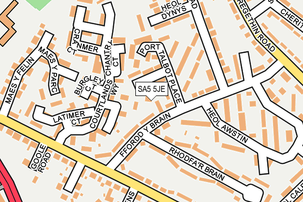 SA5 5JE map - OS OpenMap – Local (Ordnance Survey)