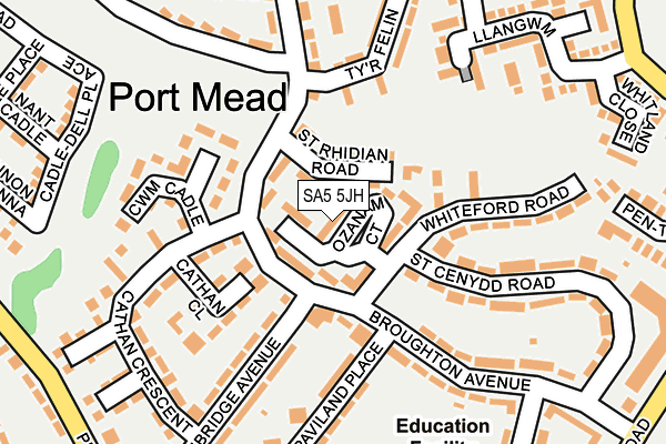 SA5 5JH map - OS OpenMap – Local (Ordnance Survey)