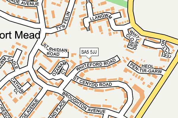 SA5 5JJ map - OS OpenMap – Local (Ordnance Survey)