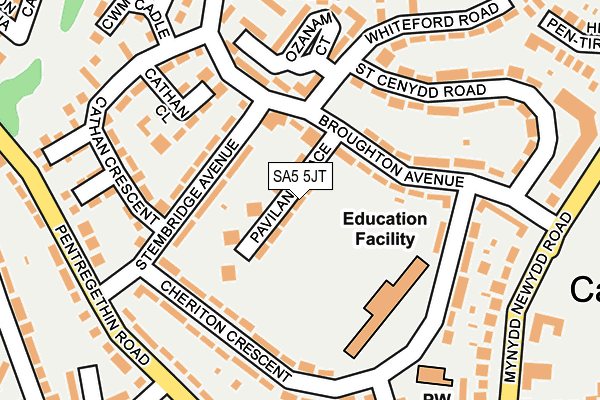 SA5 5JT map - OS OpenMap – Local (Ordnance Survey)